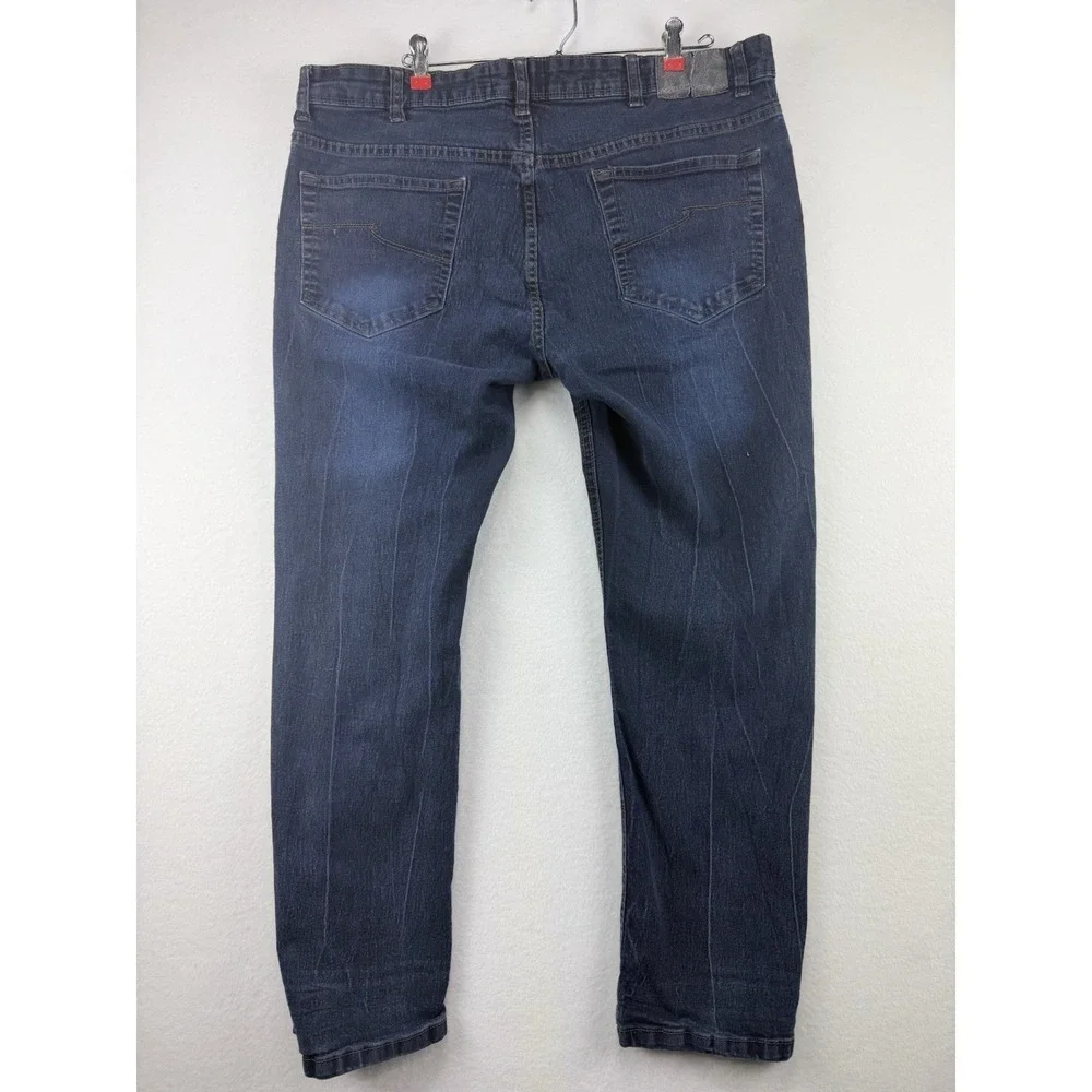 Copper & Oak‎ Jeans Mens 38x32 Slim Straight Blue Denim Distressed Workwear